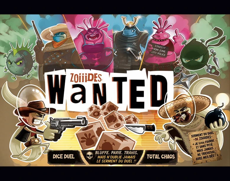 Cartes et dés de Zoiiides Wanted
